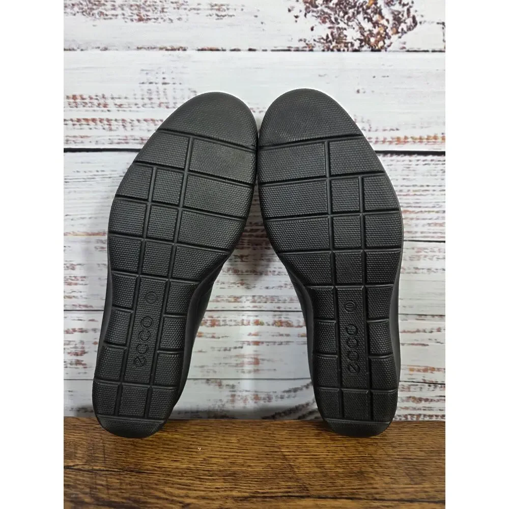 Ecco Wedge Loafers in Black Comfort Shoes Women's size 40 US size 9